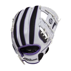 Amersports 2022 A200 EZ Catch 10" Glove - White/Black/Purple